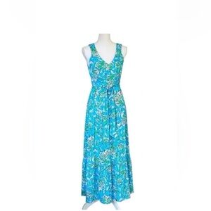 Lilly Pulitzer Blue and White Sleeveless V-Neck Maxi dress new with tags…